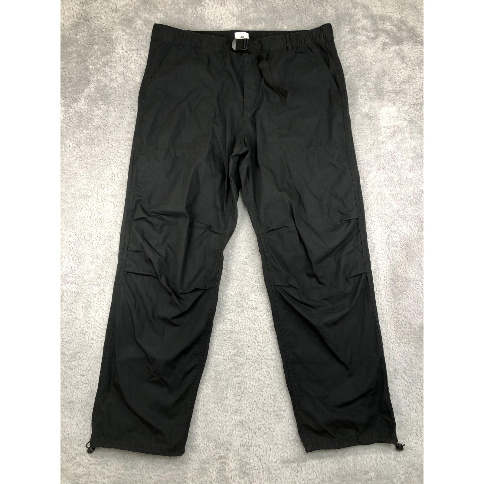 H&M Cargo Pants Xl (40x30) Nwt Relaxed Fit Black High Rise
